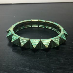 Geometric Chunky Green Bracelet